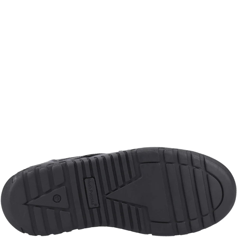 Hush Puppies SPENCER Boys Leather School Shoes Black