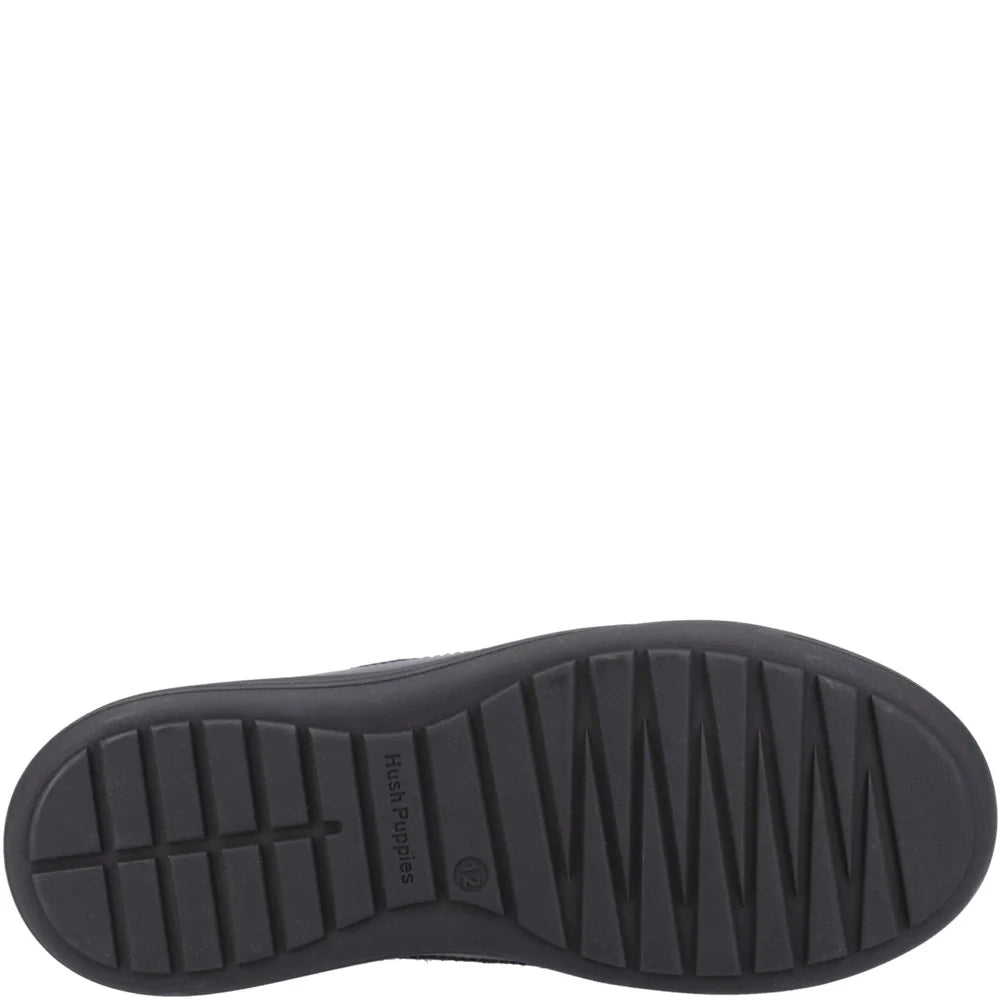 Hush Puppies SCOTT Boys Leather School Shoes Black