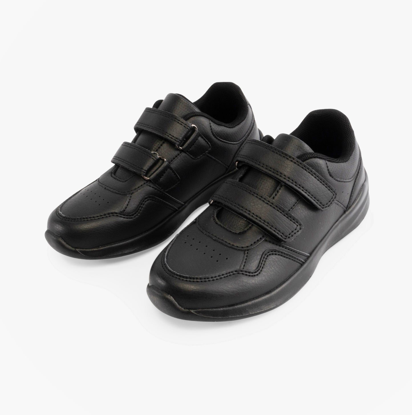 Hush Puppies MARLING Unisex Leather School Trainers Black