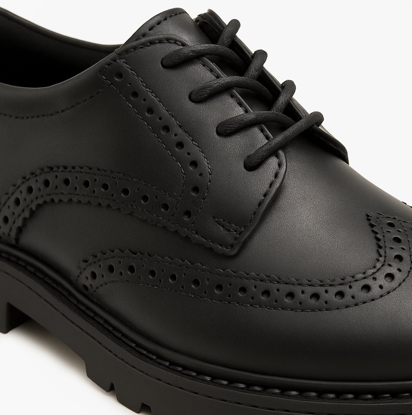 Hush Puppies MAXINE Girls Leather School Shoes Black