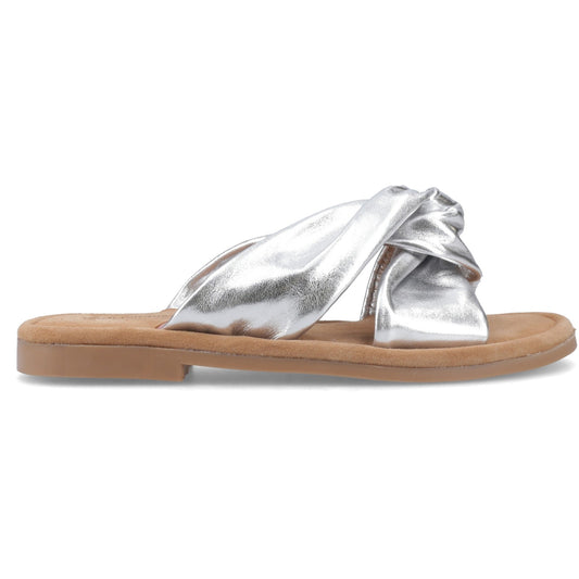 Hush Puppies AMY WIDE FIT Womens Cross Strap Sandals Silver