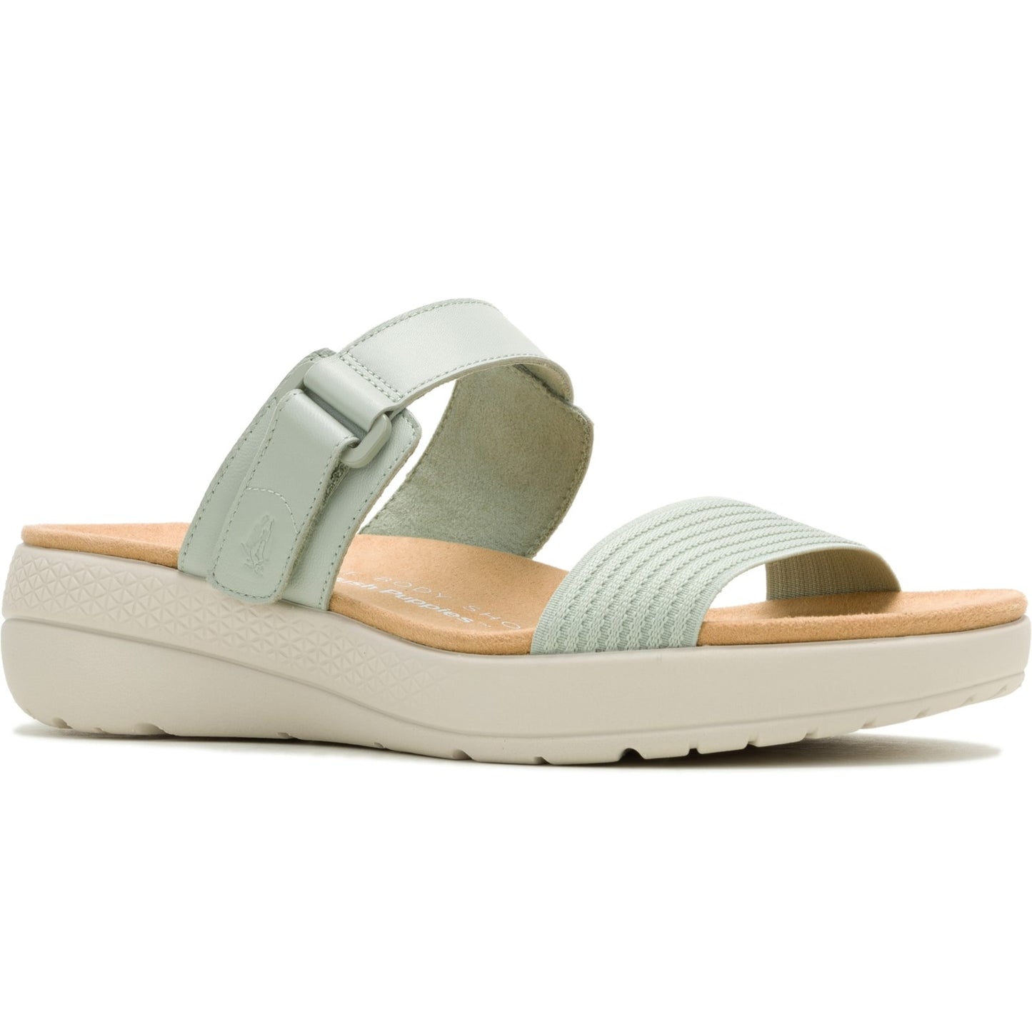Hush Puppies BREATHE GORE SLIDE Womens Cross Strap Sandals Light Green