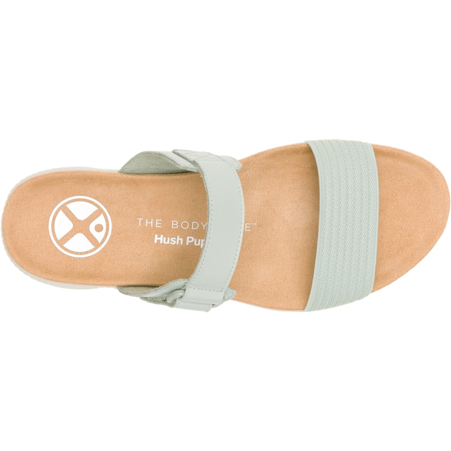 Hush Puppies BREATHE GORE SLIDE Womens Cross Strap Sandals Light Green
