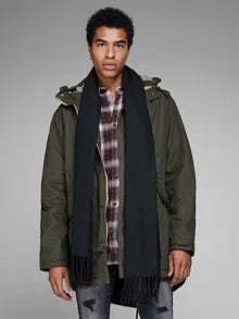 Jack & Jones SOLID WOVEN Mens Scarf Black