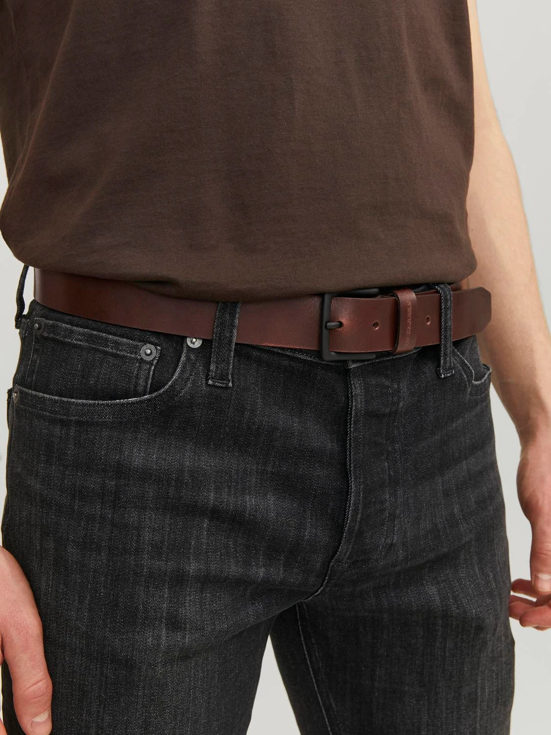 Jack & Jones ROMA Mens Belt Brown Stone