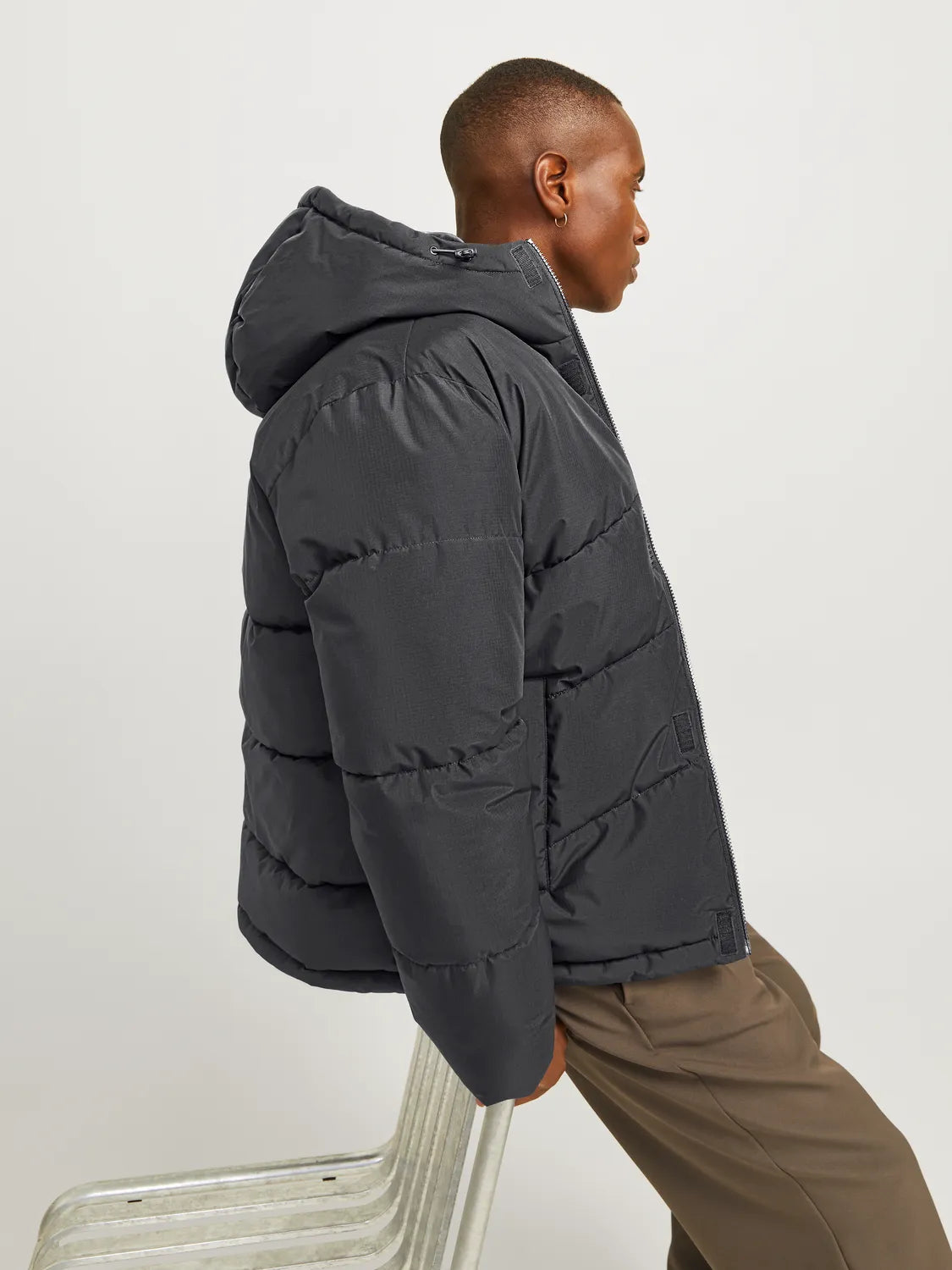 Jack & Jones WORLD Mens Puffer Jacket Asphalt