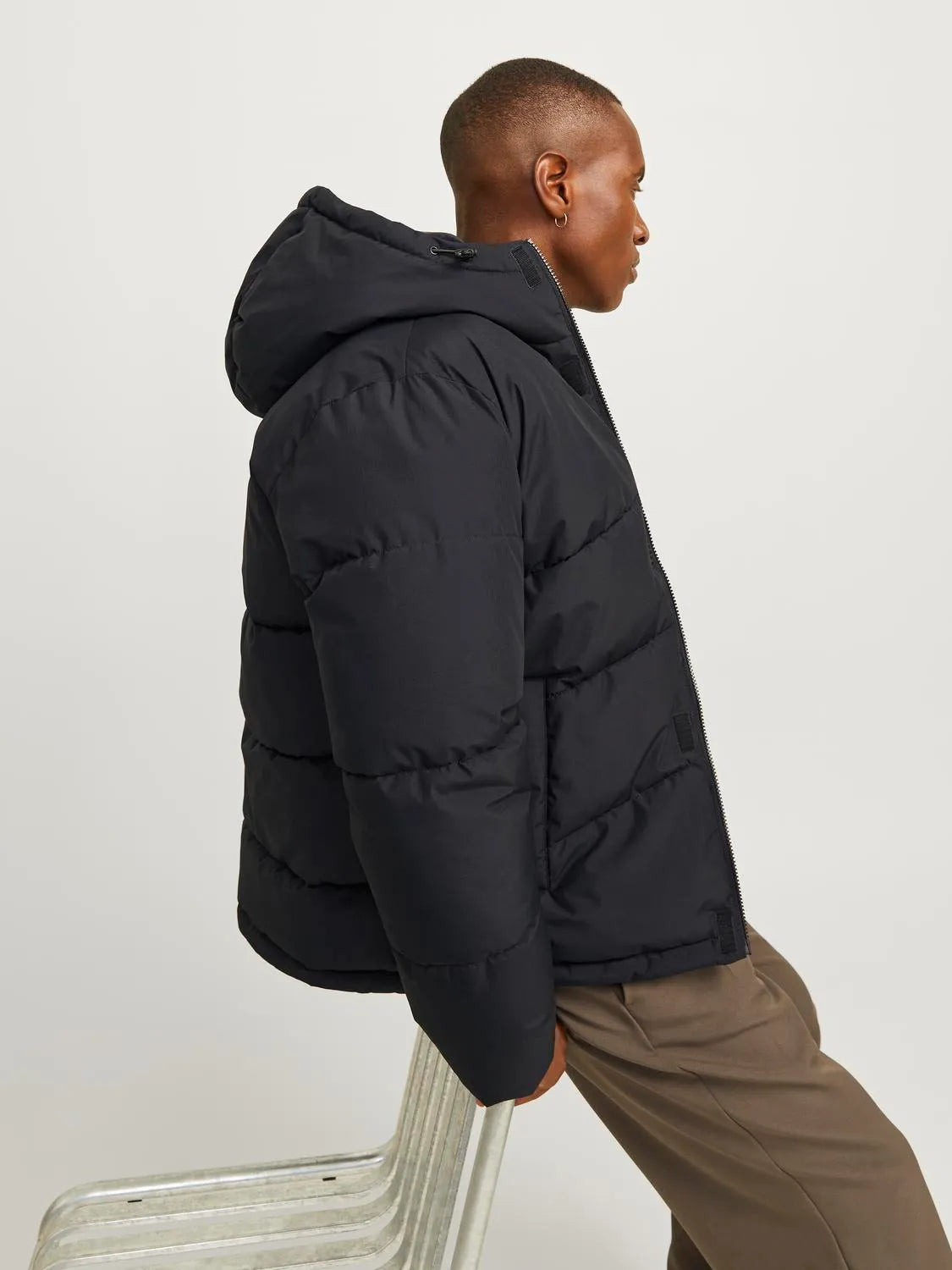 Jack & Jones WORLD Mens Puffer Jacket Black
