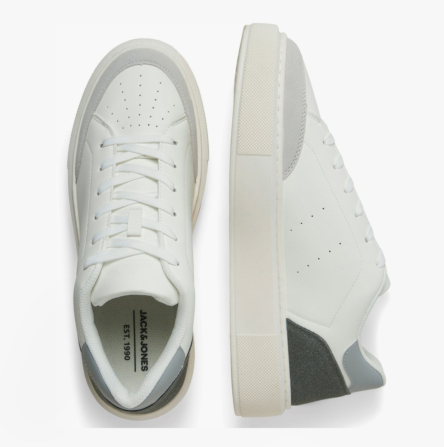Jack & Jones ASPIRE COURT Mens Trainers White Vapour Blue/Castlerock