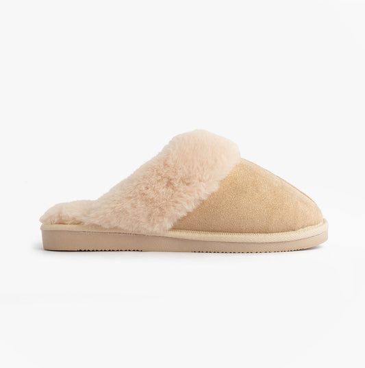 Jo & Joe GLIMMER Womens Mule Slippers Beige