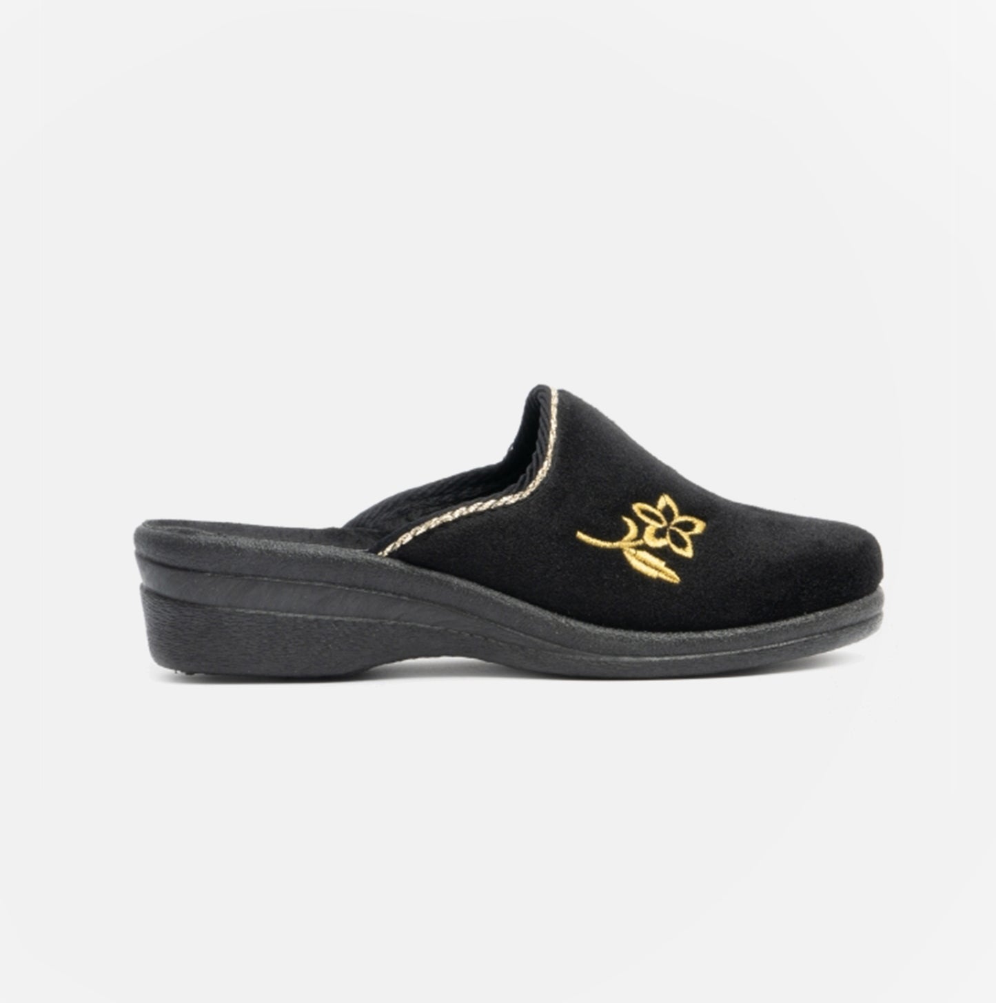 Jo & Joe HELEN Womens Wedge Heel Mule Slippers Black