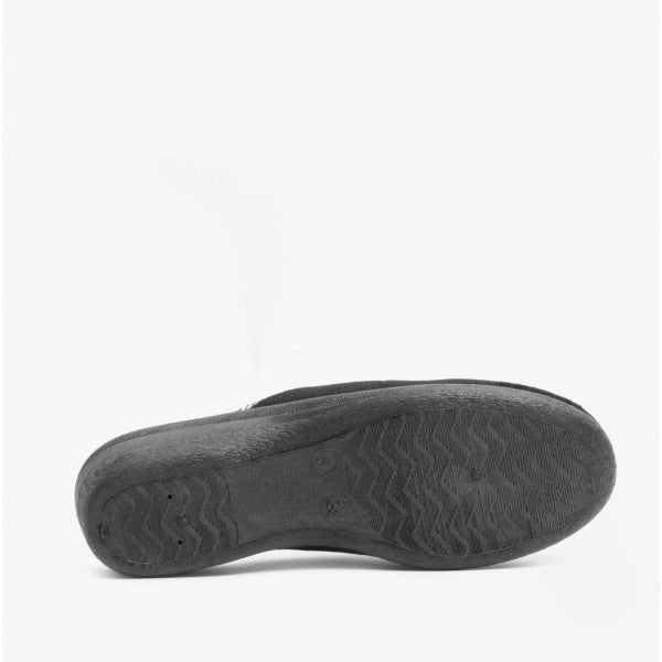 Jo & Joe HELEN Womens Wedge Heel Mule Slippers Black