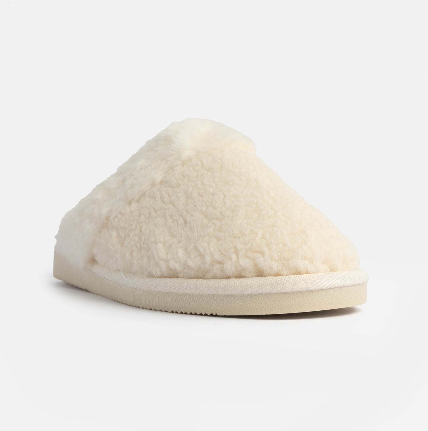 Jo & Joe HELGA Womens Mule Faux Fur Slippers Cream