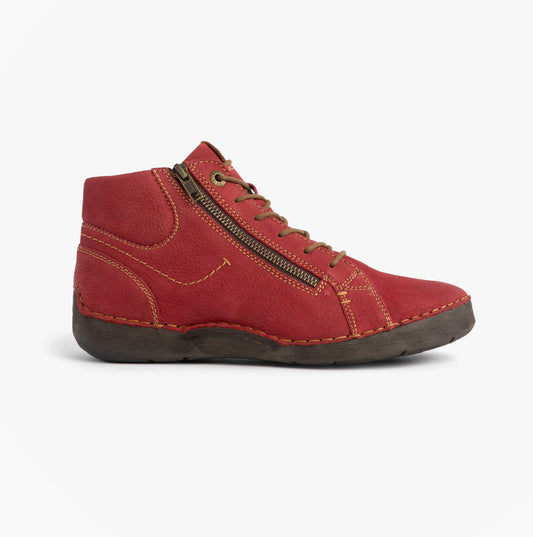 Josef Seibel FERGEY 67 Womens Size Zip Boots Red