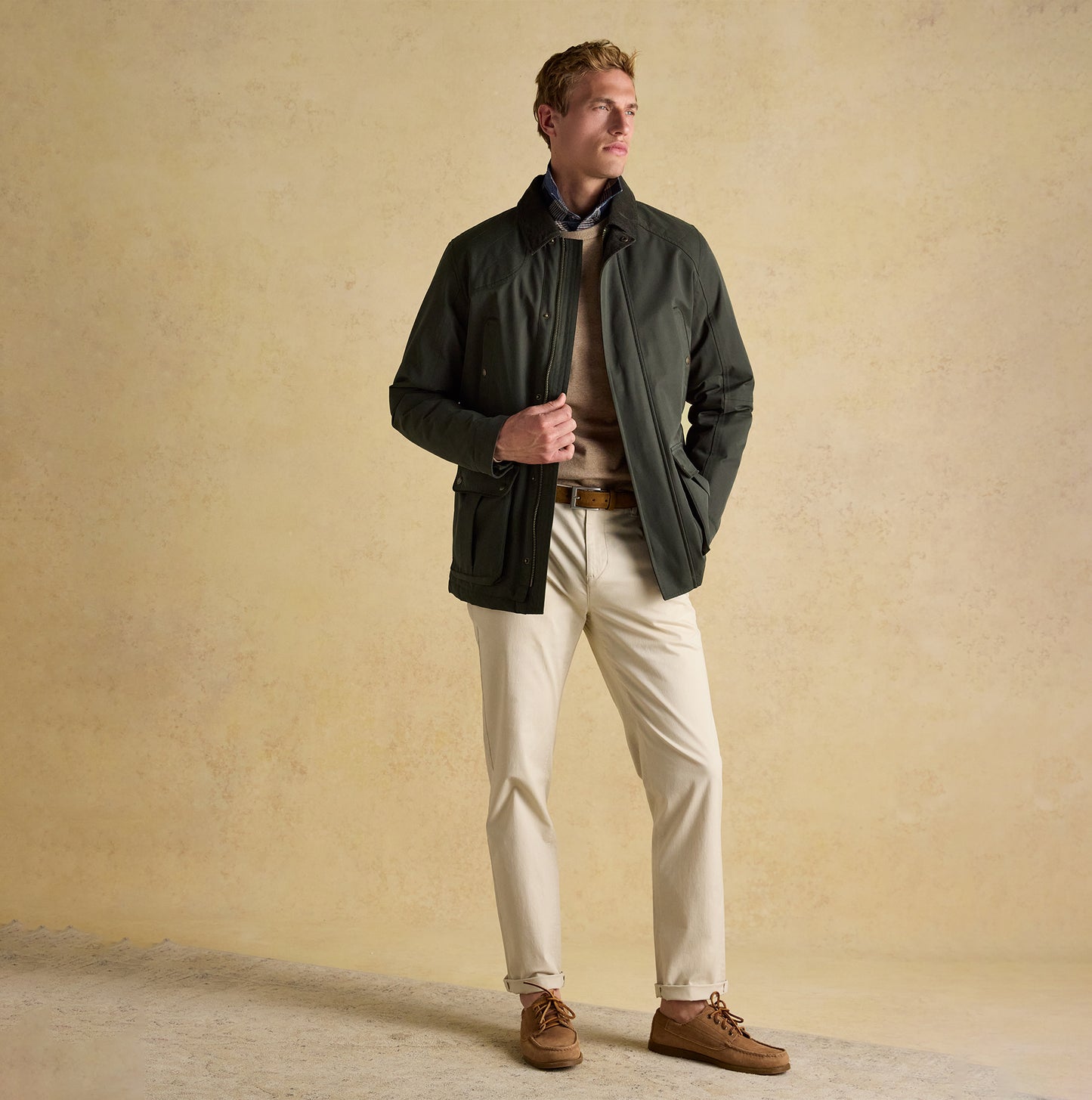 Joules FARLEIGH Mens Waterproof Midweight Country Coat Green