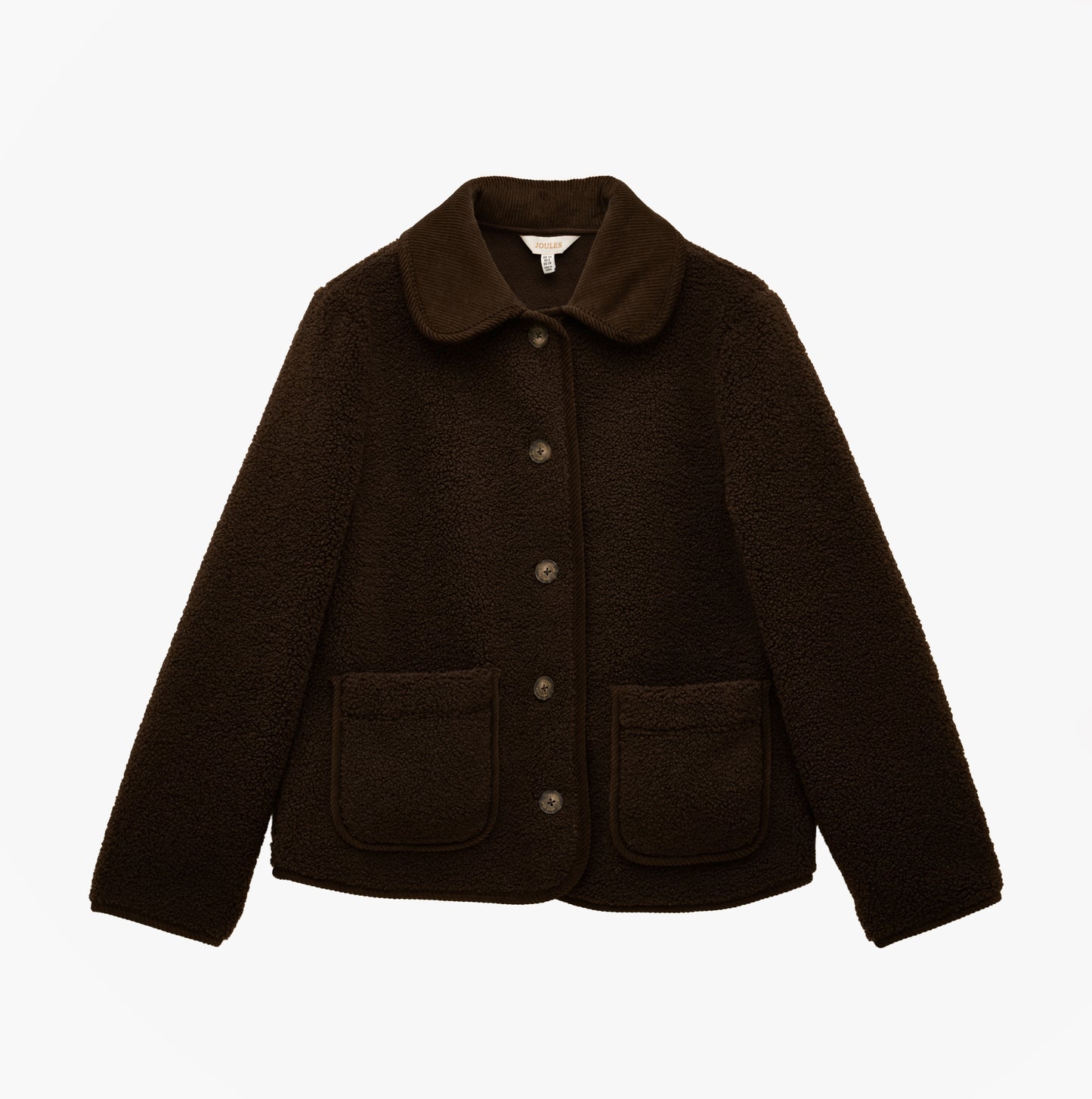 Joules SADIE Womens Collared Fleece Jacket Chocolate Brown
