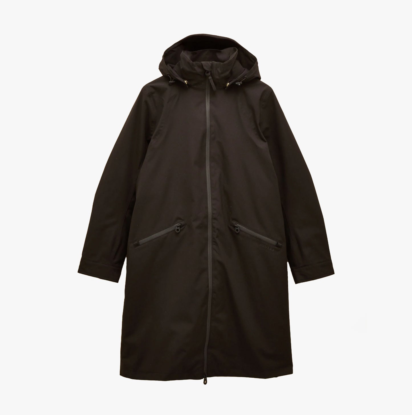 Joules RAINAWAY Womens Lightweight Waterproof Longline Raincoat with Hood Black