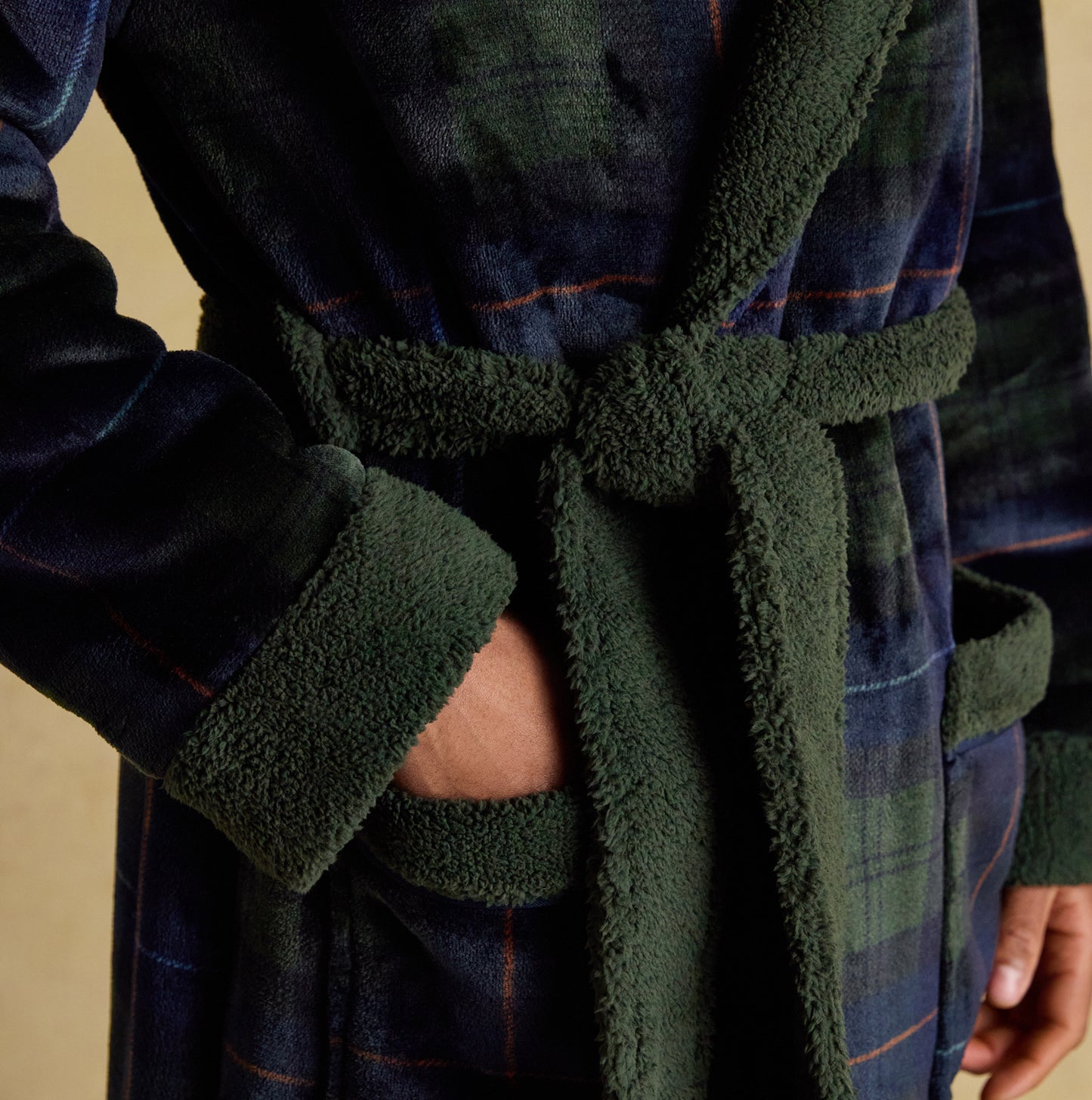 Joules MONTAGUE Mens Robe Green/Navy