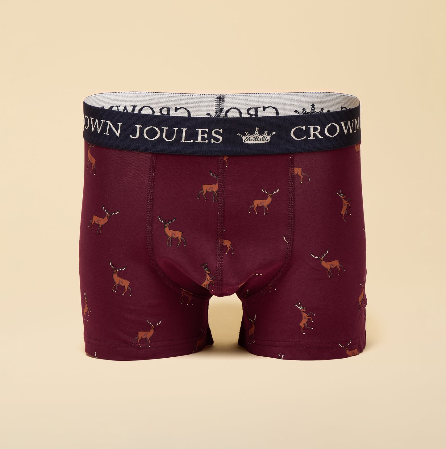 Joules CROWN Mens Boxer Shorts Burgundy Red
