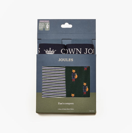 Joules CROWN Mens Boxer Shorts Blue/Green