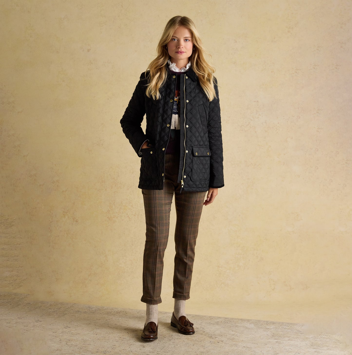 Joules BEATRIX Womens Heritage Quilted Coat Black