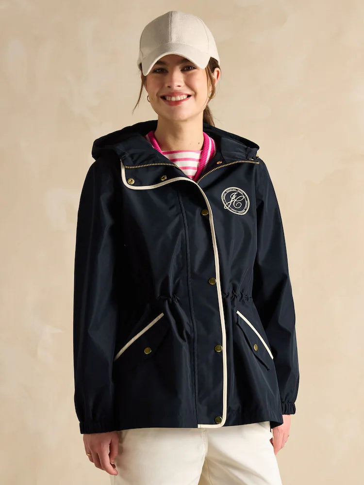 Joules Holt Waterproof Packable Raincoat with Hood Navy
