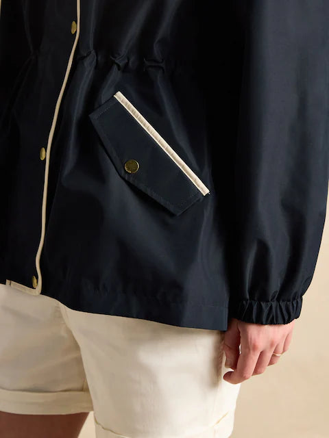 Joules Holt Waterproof Packable Raincoat with Hood Navy