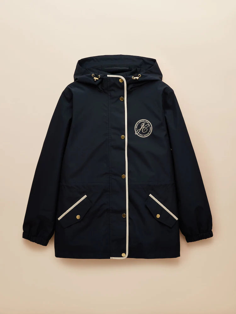 Joules Holt Waterproof Packable Raincoat with Hood Navy