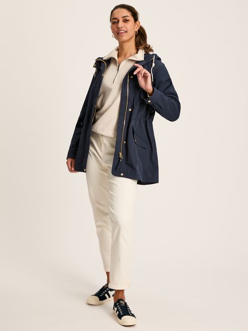 Joules PORTWELL Waterproof Hoodie Raincoat With Adjustable French Navy