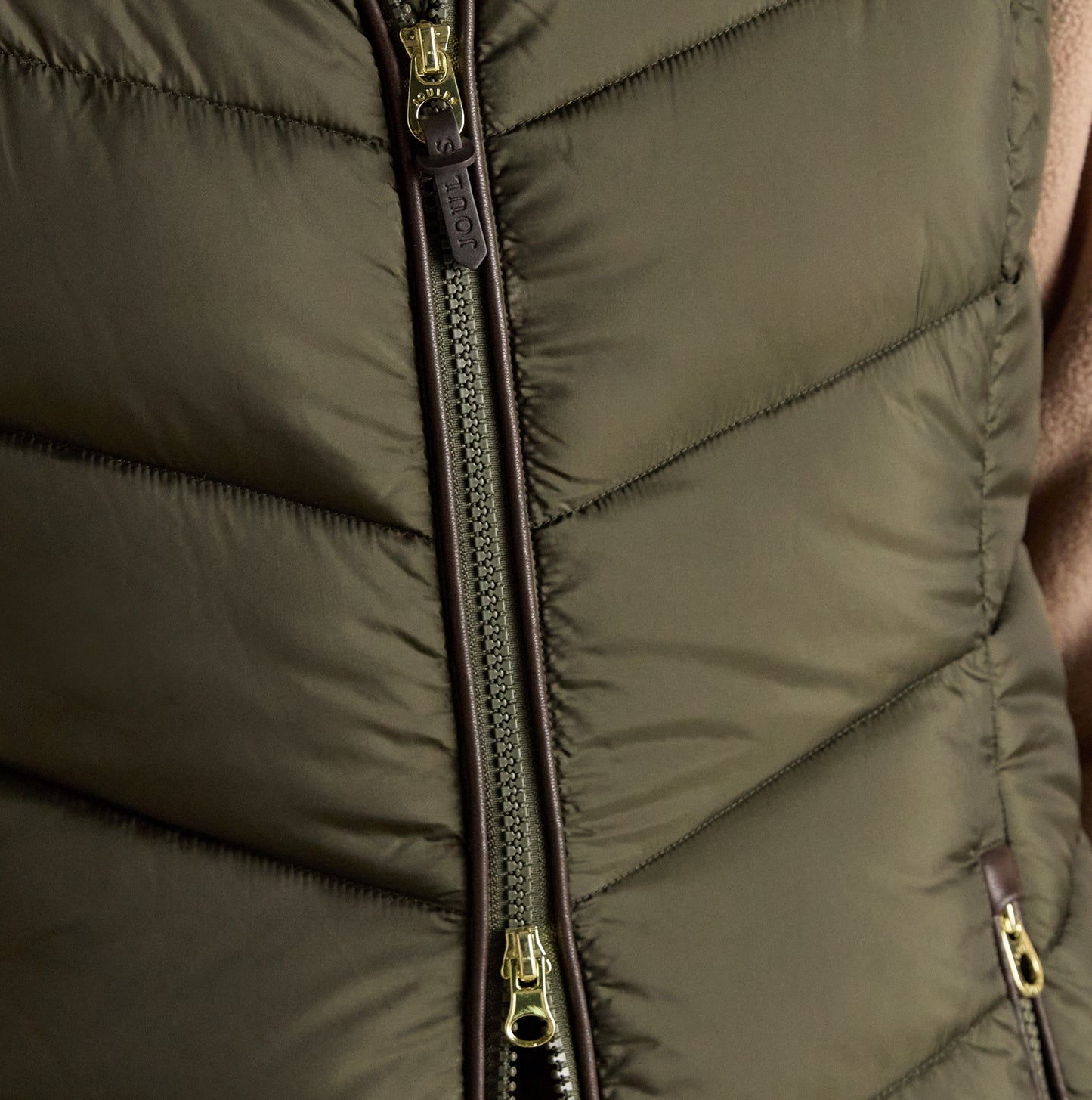Joules MOORSDALE Womens Longline Showerproof Padded Gilet Green