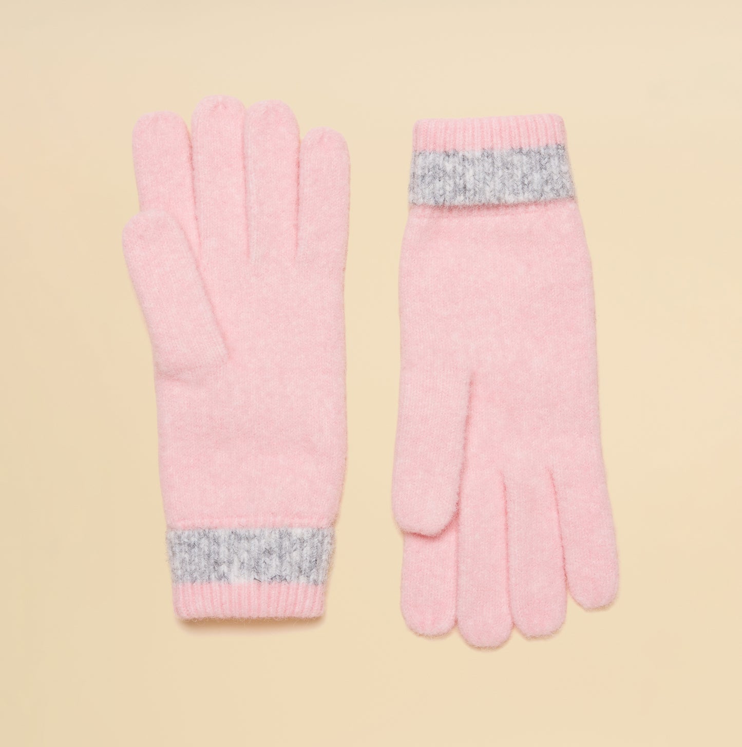 Joules POPLEY STRIPE Womens Gloves Pink/Grey