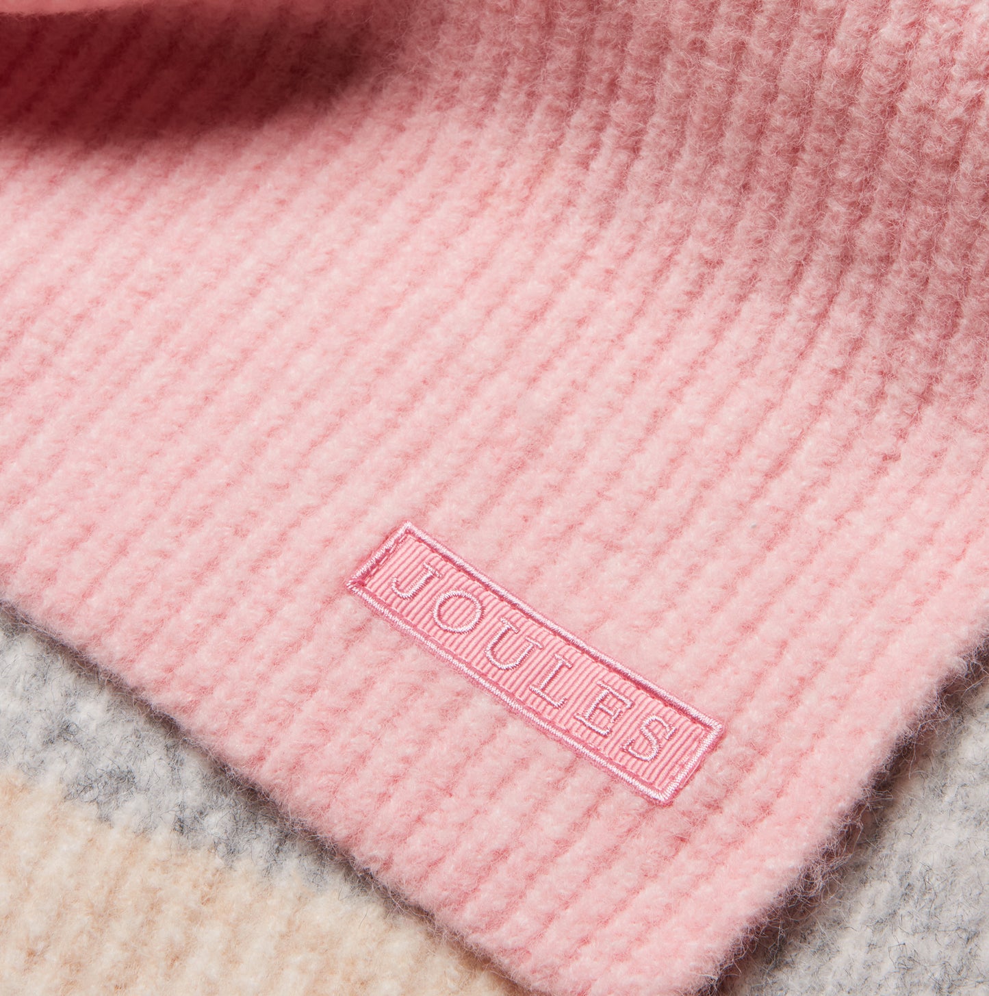 Joules POPLEY STRIPE Womens Winter Pink/Grey