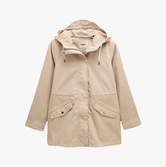 Joules PORTWELL Waterproof Hoodie Raincoat With Adjustable Waist Neutral
