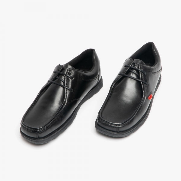 Kickers 114225 FRAGMA LACE 2 Eyelet Boys School Shoes Black