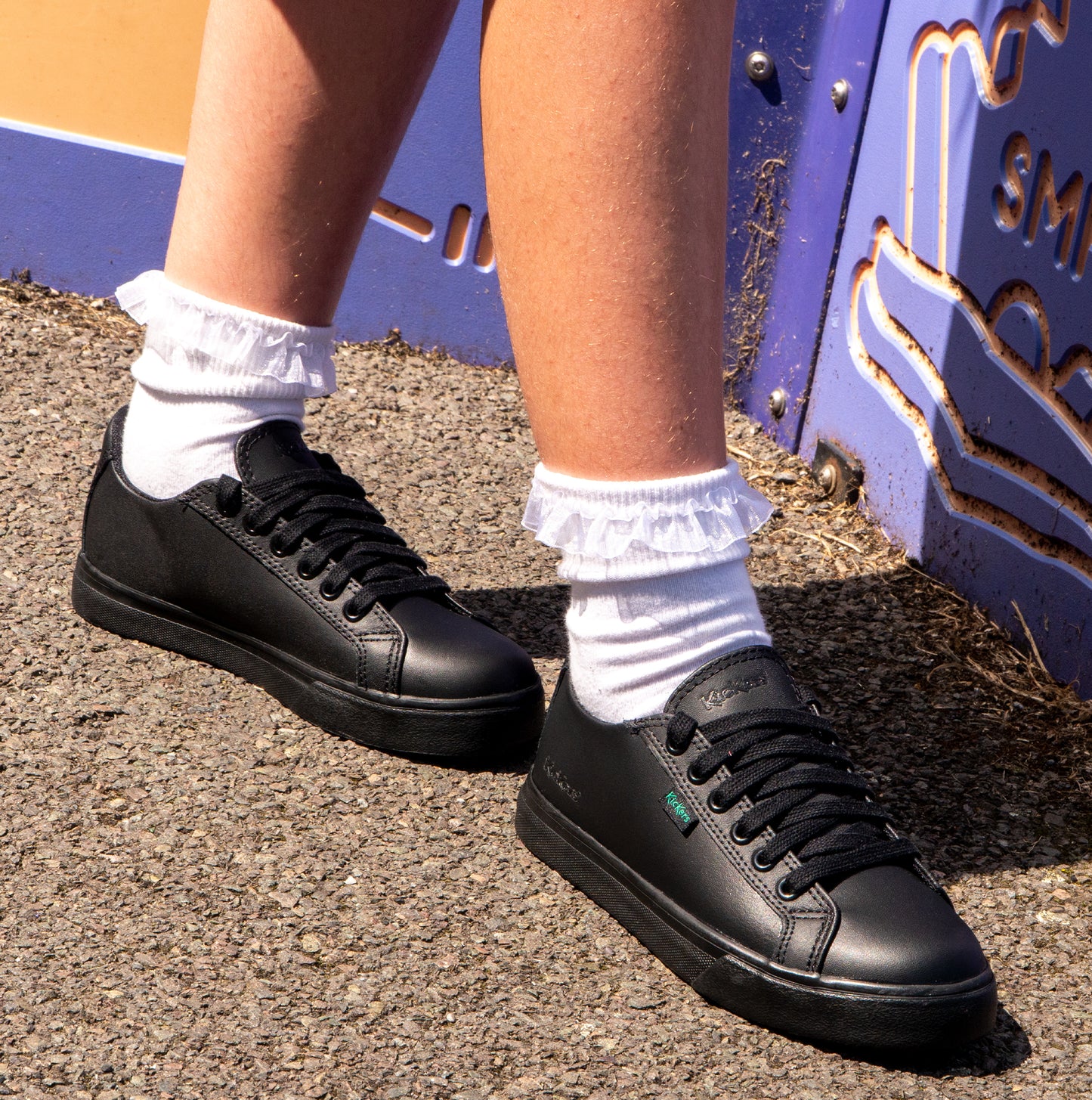 Kickers 116737 TOVNI LACER VEGAN Unisex School Shoes Black