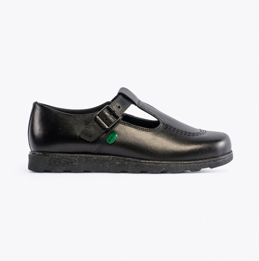 Kickers 115711 FRAGMA T-BUCKLE Girls School Shoes Black