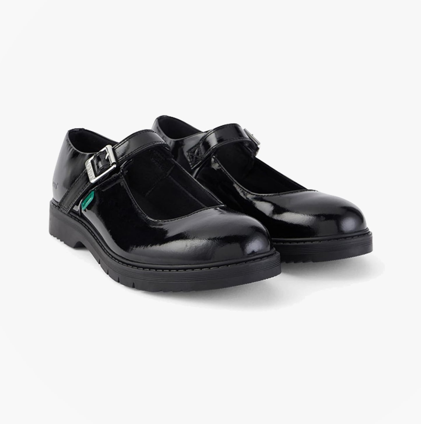 Kickers 116233 FINLEY MJ Girls School Shoes Patent Black