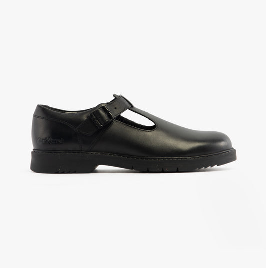Kickers 117220 FINLEY T BAR Girls School Shoes Black