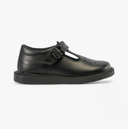 Kickers 117236 KOPI HEART T BAR Infant Girls School Shoes Black