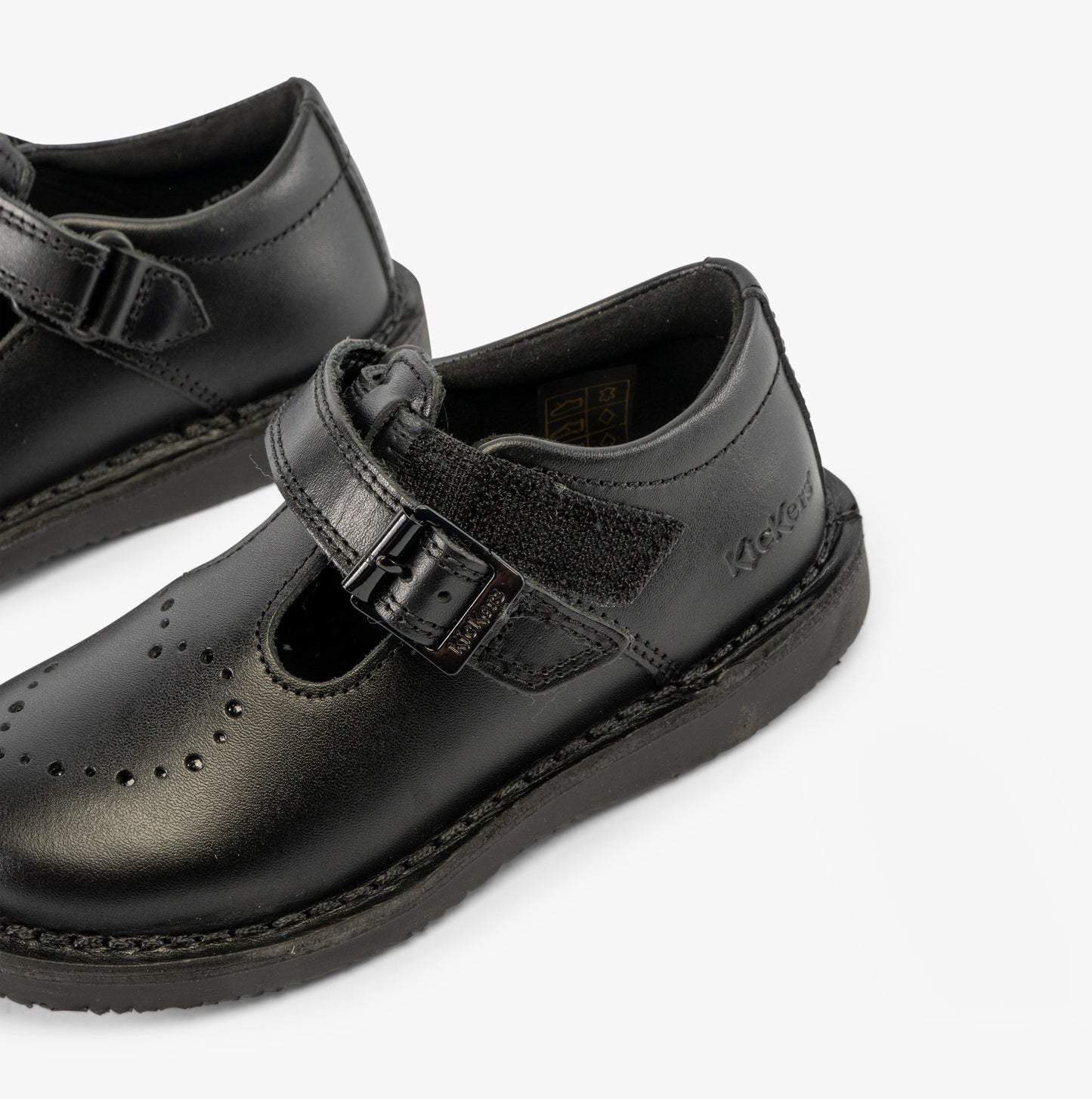 Kickers 117236 KOPI HEART T BAR Infant Girls School Shoes Black