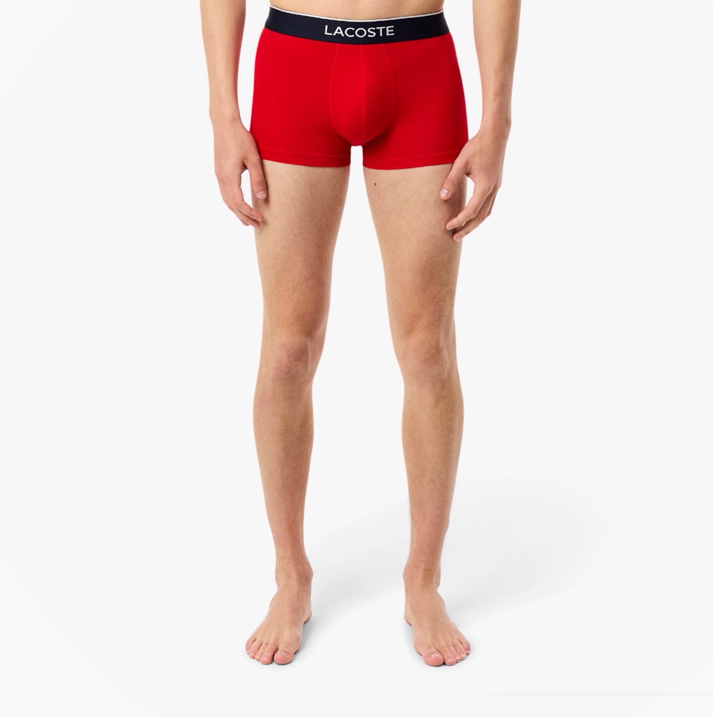 Lacoste 3 Pack Trunks Mens Trunks Methylene/Silver Chine/Red