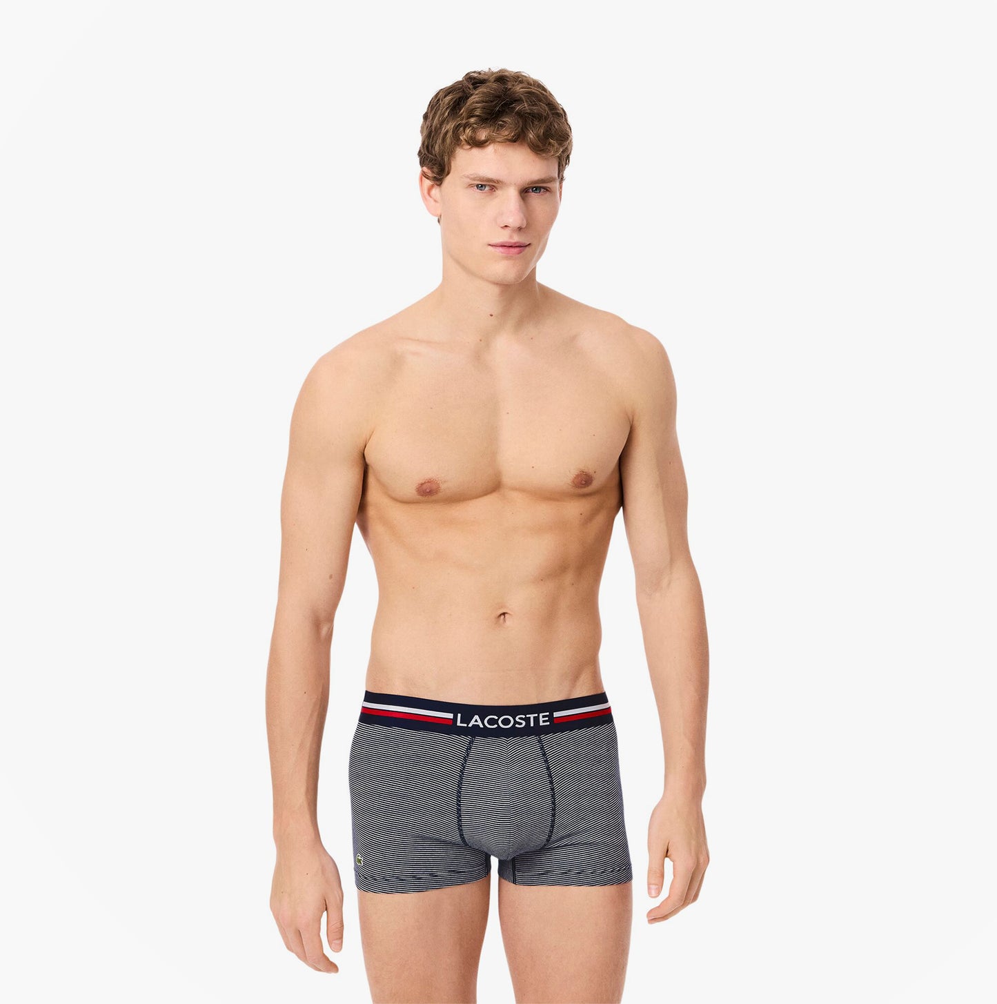 Lacoste 3 Pack Trunks Mens Trunks Navy Blue/White