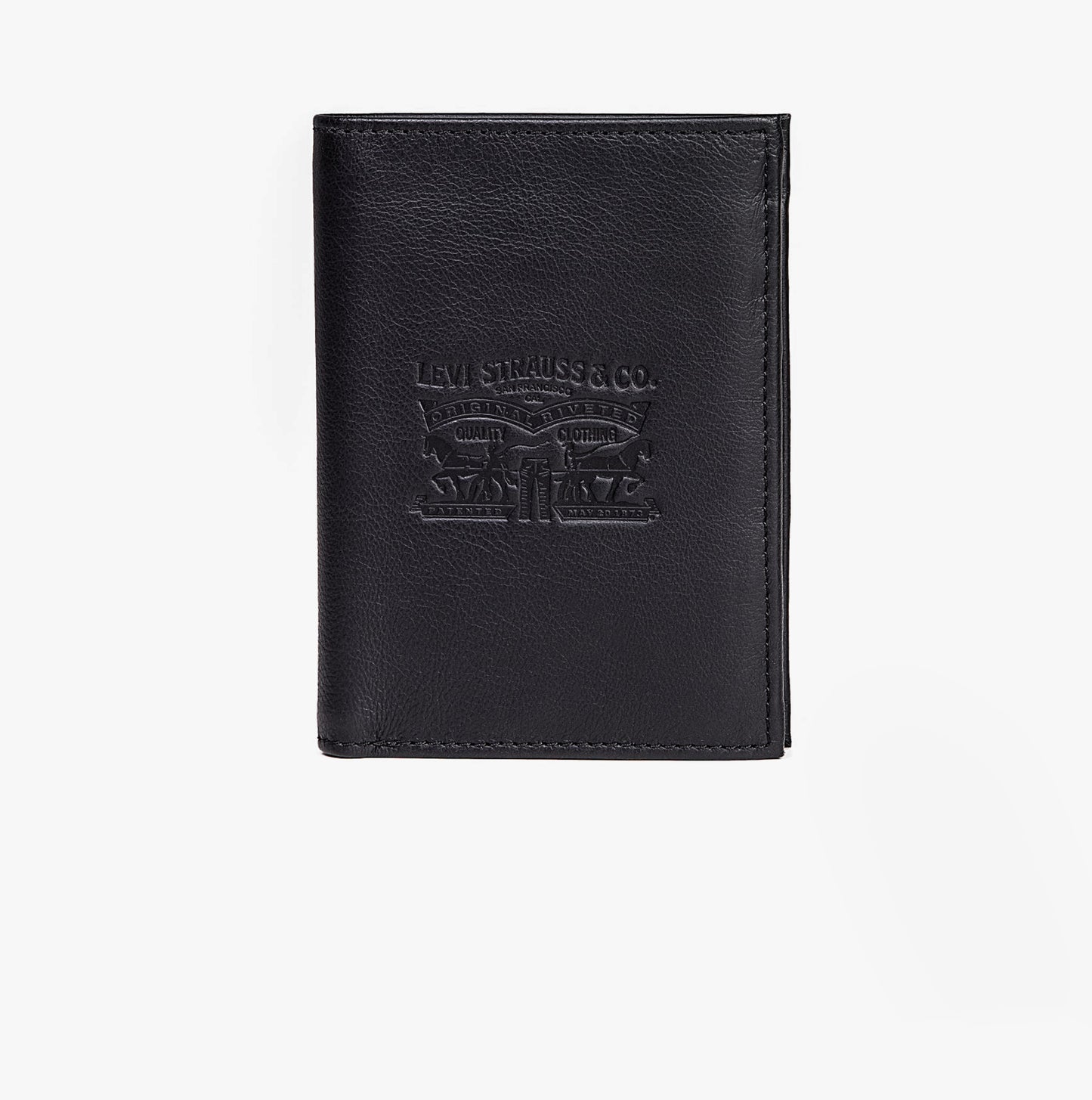 Levi's VINTAGE TWO HORSE VERTICAL COIN Mens Wallet Black