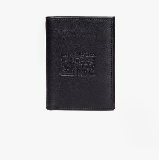 Levi's VINTAGE TWO HORSE VERTICAL COIN Mens Wallet Black