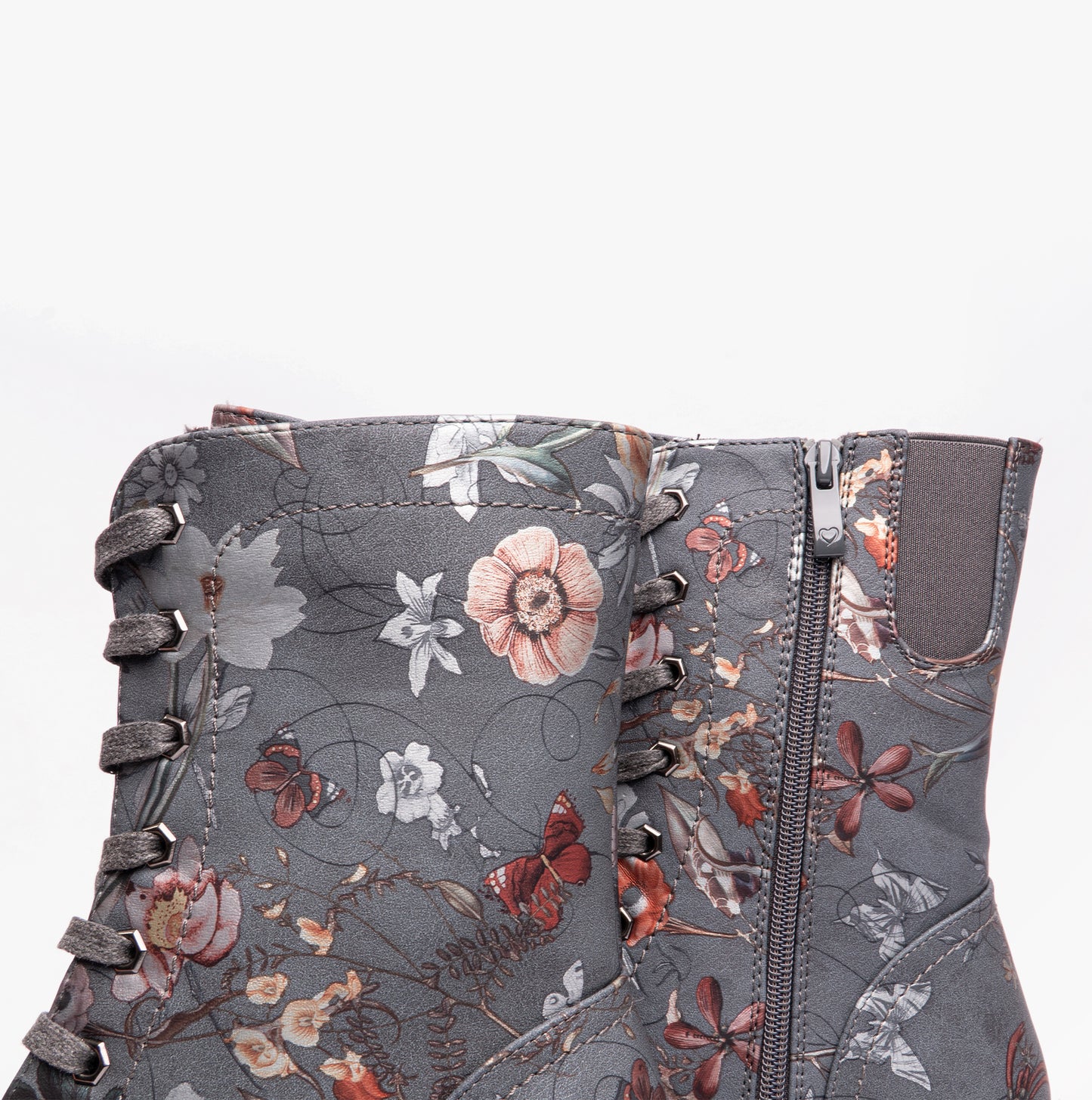 Heavenly Feet MARTINA4 PRINT FANTASY Womens Combat Boots Grey