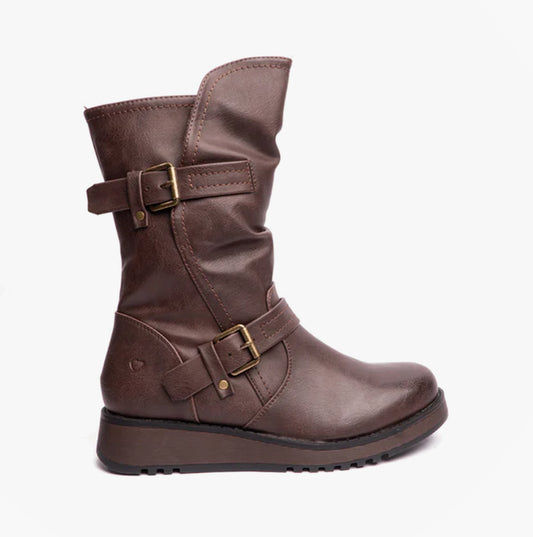 HANNAH4 Womens Biker Boots Chocolate