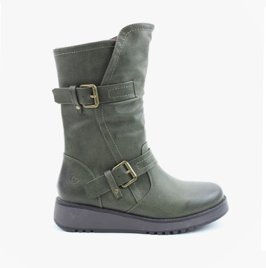 HANNAH4 Womens Biker Boots Khaki