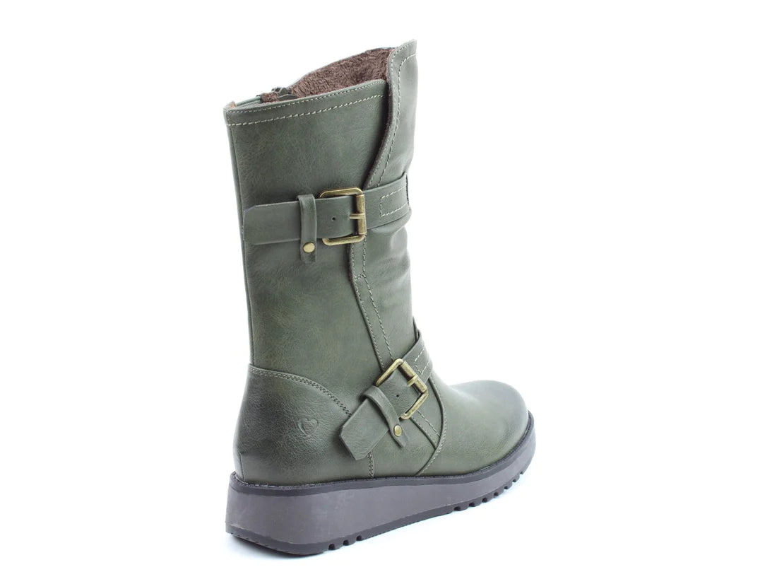 HANNAH4 Womens Biker Boots Khaki