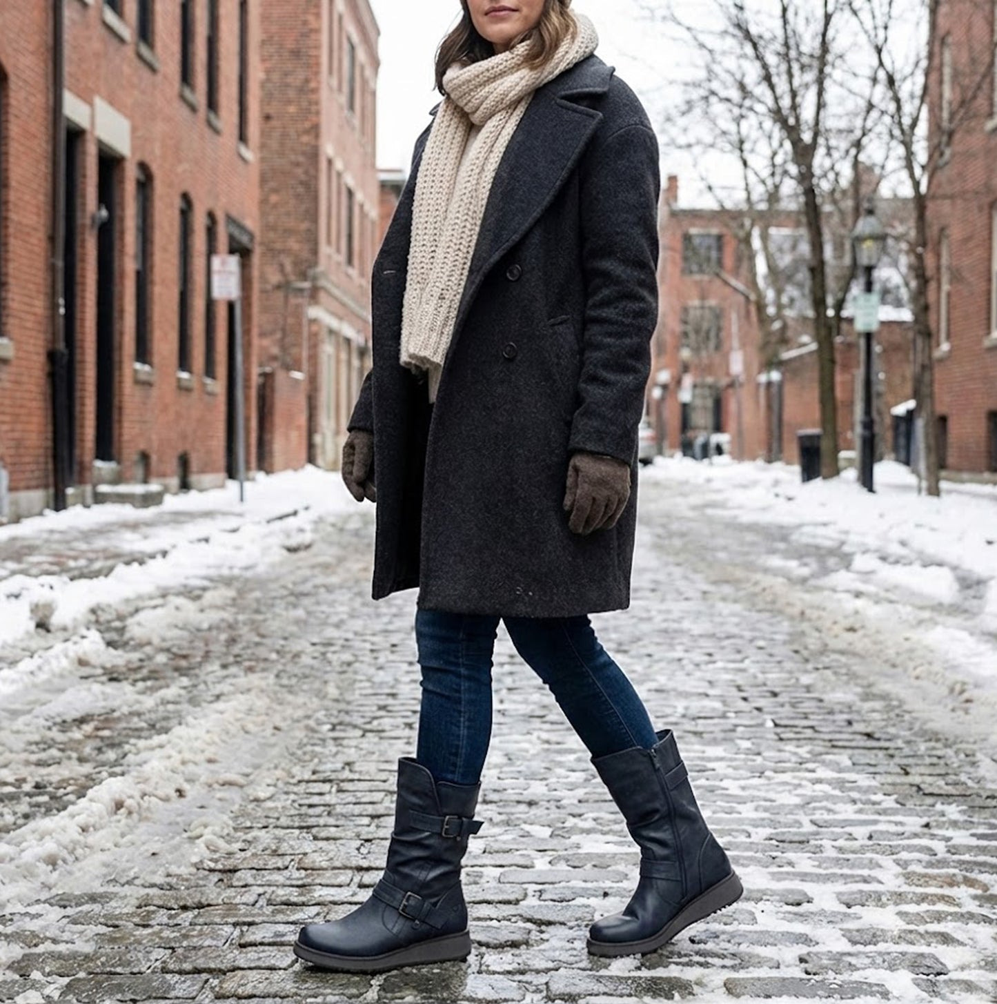 HANNAH4 Womens Biker Boots Navy