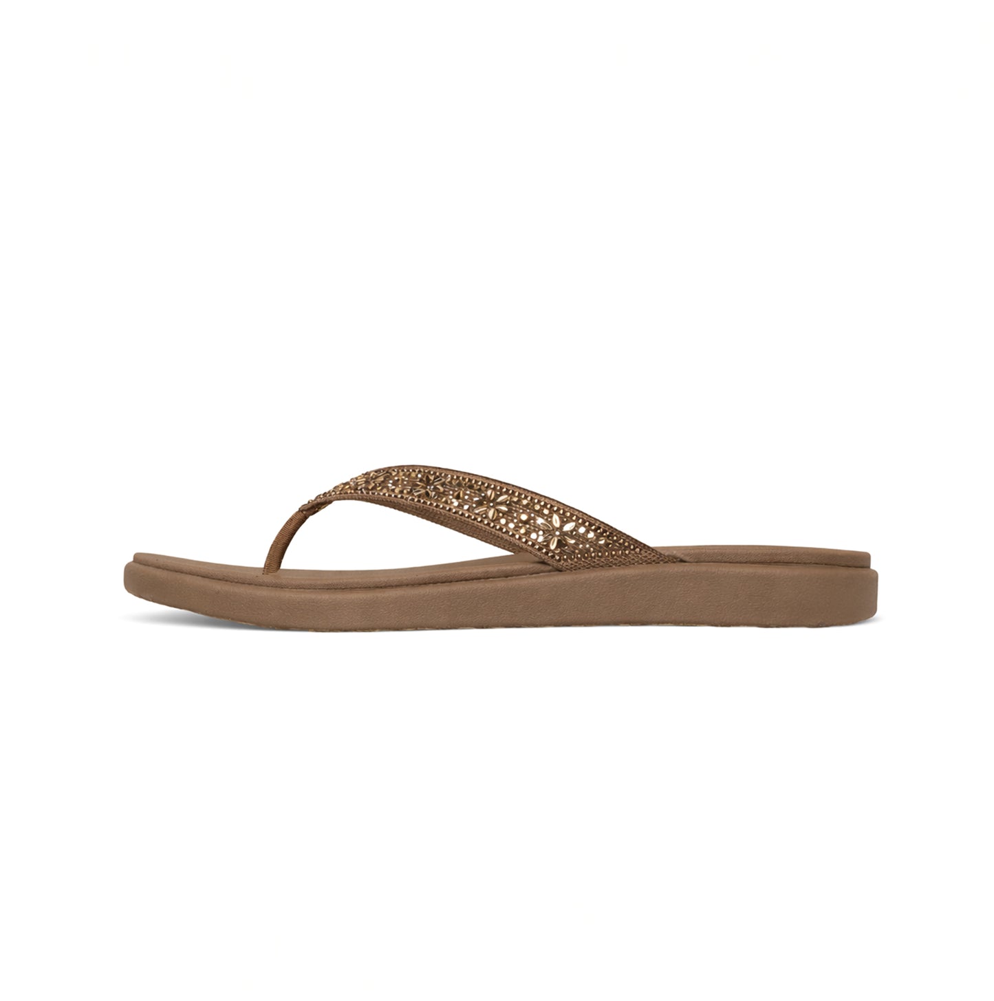 Skechers MEDITATION LUXE - SUNNY GLOW Womens Toe-Post Sandals Mocca