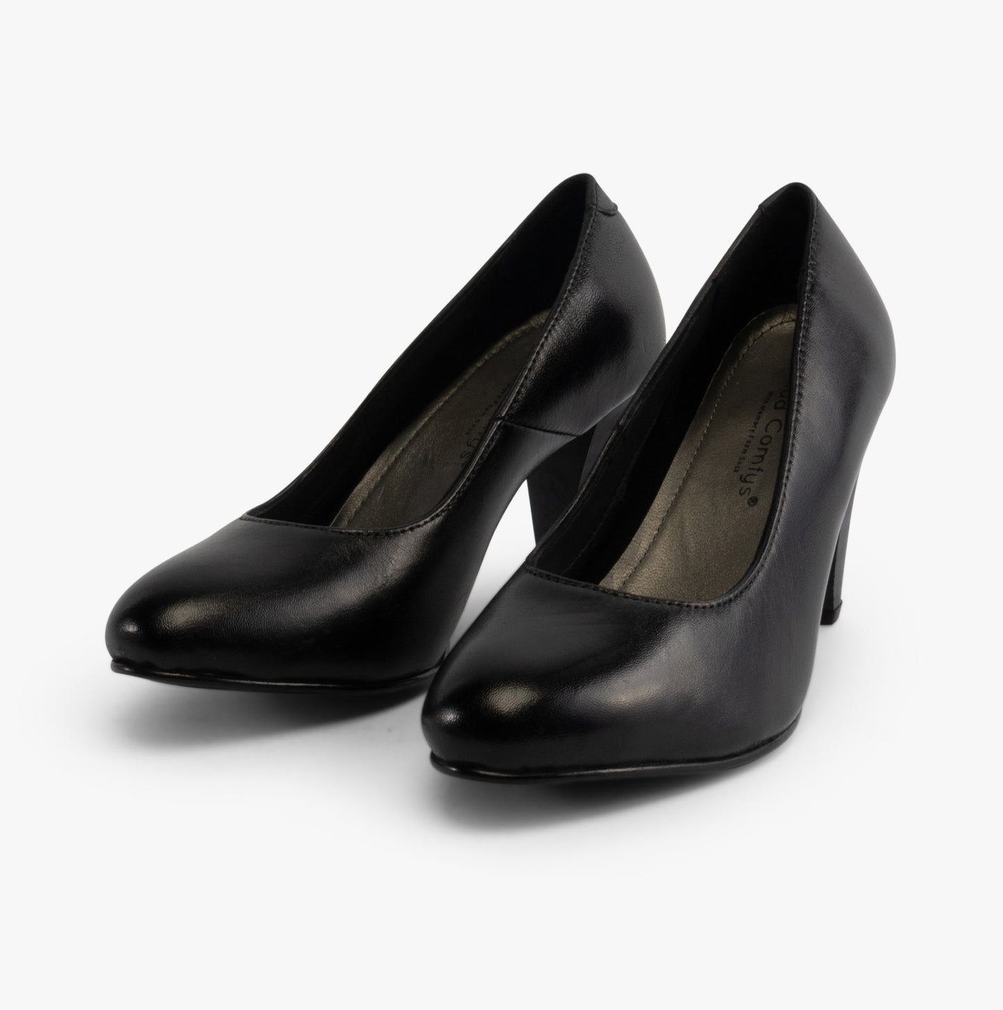 JASMIN Womens Leather Court Shoes Black